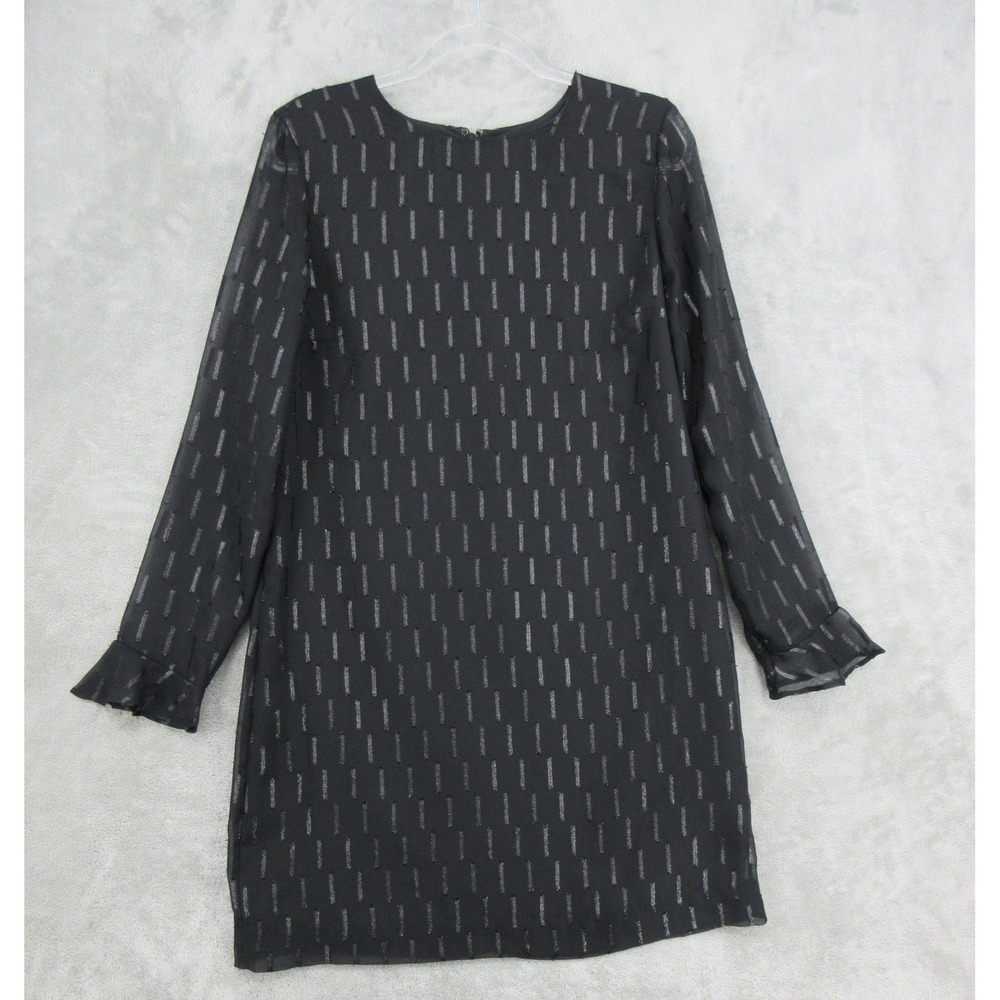 Banana Republic Dress Womens Size 10 Metallic Sheer Overlay Party Office Lined